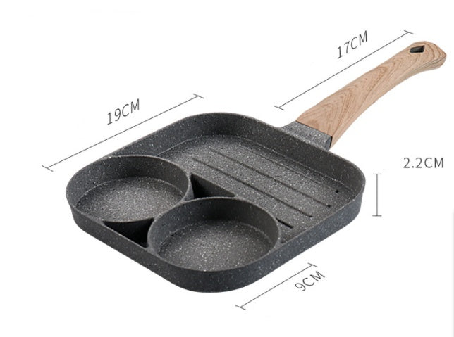 Multi Functional 4 Hole Frying Pan Non Stick Breakfast Burger Egg
