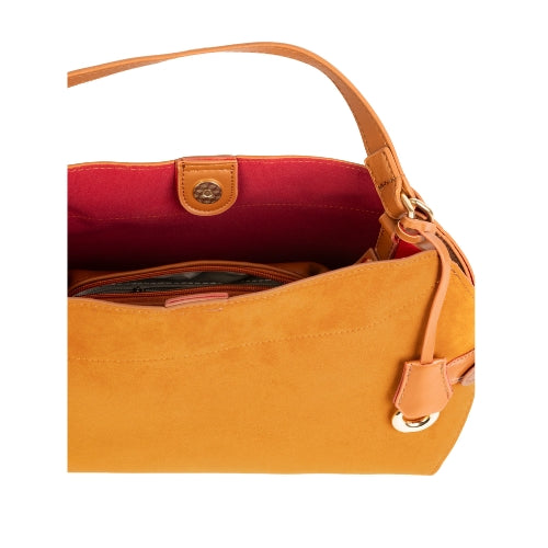 Soft Suede Style Shoulder Handbag